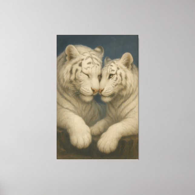 Impressão Em Tela Majestic White Tiger Couple – Emotional Fine Art  (Frente)