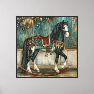 Impressão Em Tela Majestoso Cavalo de Natal Vitoriano