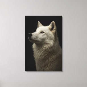 Impressão Em Tela Majestoso Retrato de Lobo Força & Confiança Real