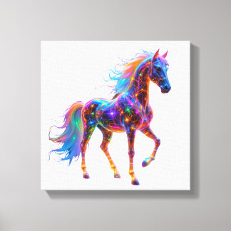 Impressão Em Tela Majexpressa Neon Horse