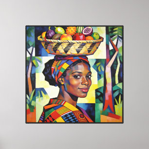Impressão Em Tela “Makena” - Geometria da Beleza - História Negra