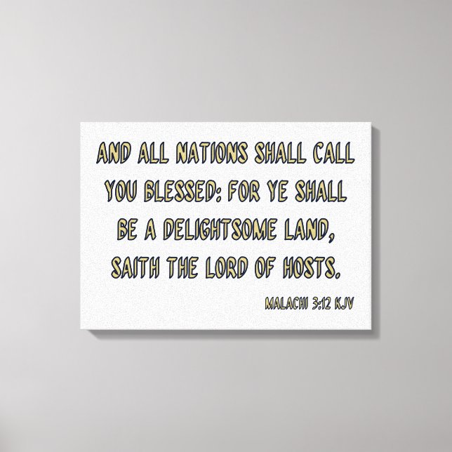 Impressão Em Tela Malachi 3:12 Bíblia Verse KJV Wall Art (Frente)