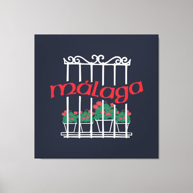 Impressão Em Tela Malaga, window with flowers (Frente)