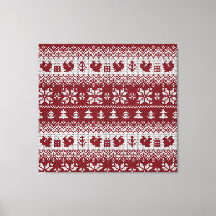 Impressão Em Tela Maldito, Natal, esquilos, padrão de colheita.