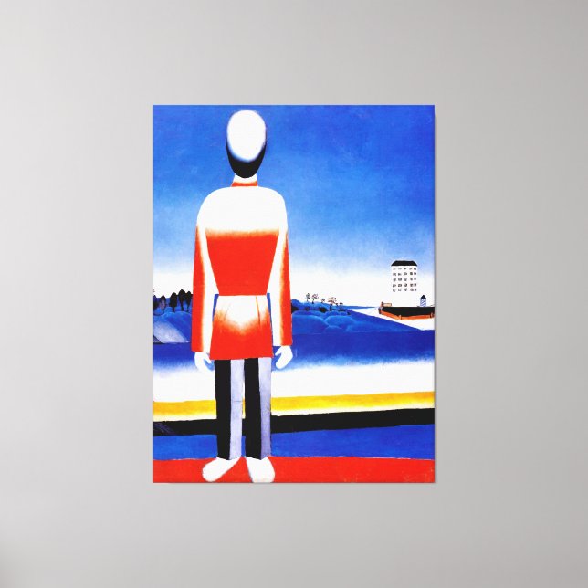 Impressão Em Tela Malevich - Homem na Paisagem Suprematista (Frente)