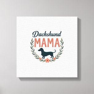 Impressão Em Tela Mamãe Dachshund Vintage Floral Amante de Cachorro