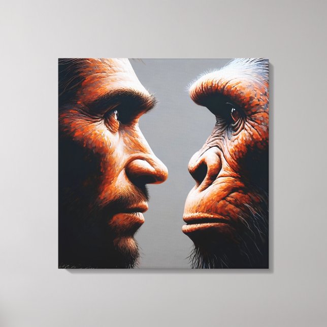 Impressão Em Tela  man confronting his evolutionary origin (Frente)