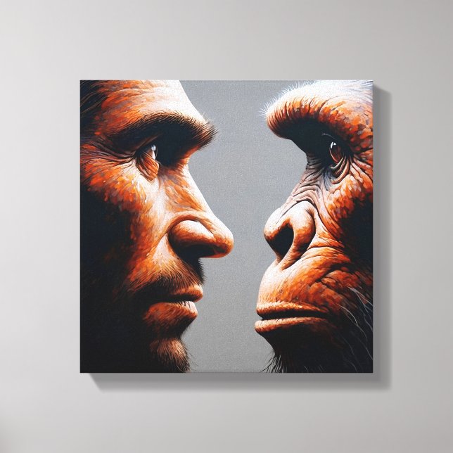 Impressão Em Tela  man confronting his evolutionary origin (Frente)