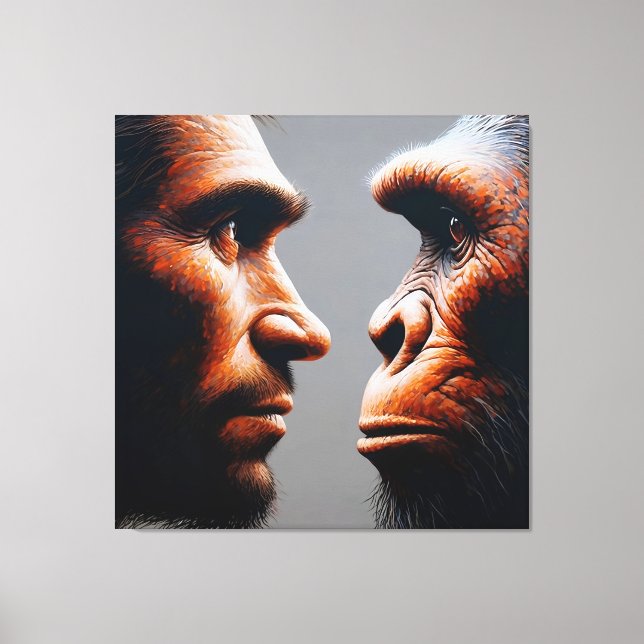 Impressão Em Tela  man confronting his evolutionary origin (Frente)
