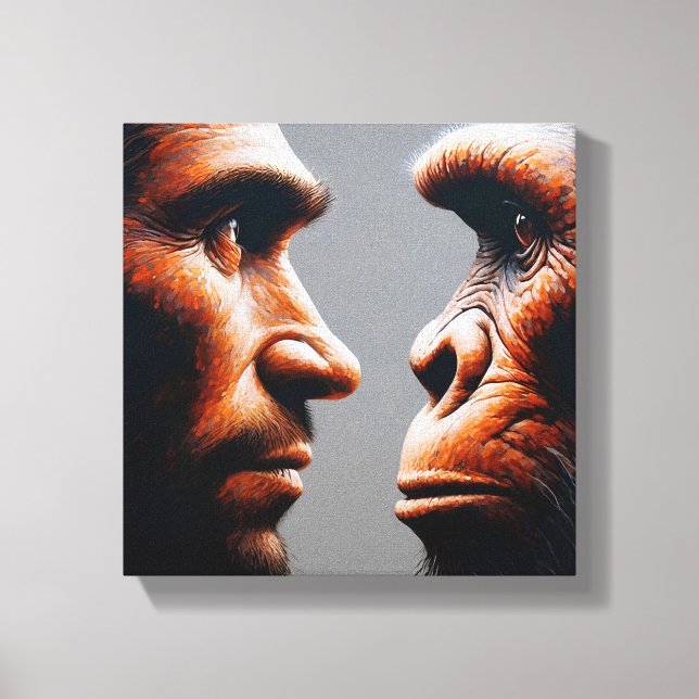 Impressão Em Tela  man confronting his evolutionary origin (Frente)