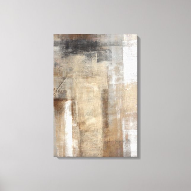 Impressão Em Tela 'Man Style' Beige and Brown Abstrato Art (Frente)