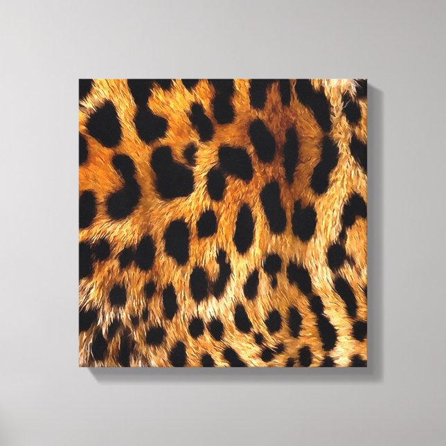 Impressão Em Tela Manchas-leopardo Black Brown Wild Animal Fine Art (Frente)