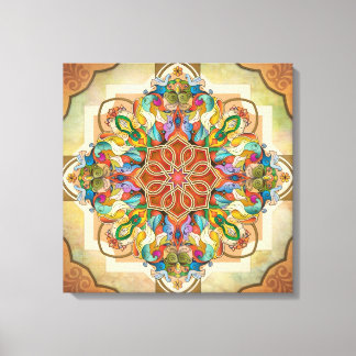 Impressão Em Tela Mandala Birds