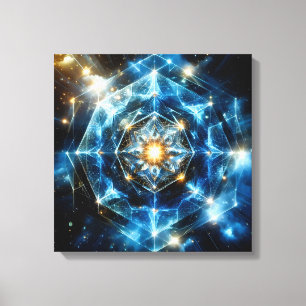 Impressão Em Tela Mandala Estrela Universo Geometria Cósmica Abstrat