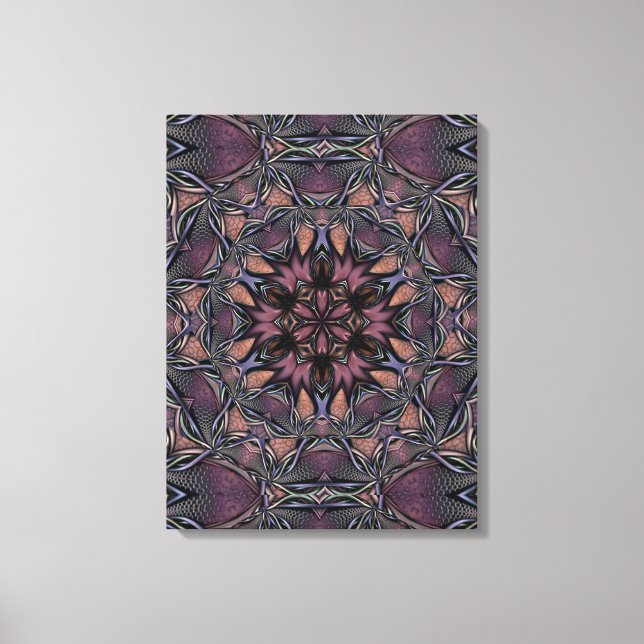 Impressão Em Tela Mandala Rosette Floral Twine Retro Boho (Frente)