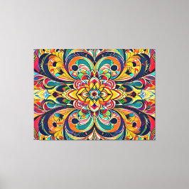 Impressão Em Tela Mandala Sinfonia de Cores – Floral Psicodélico Ous