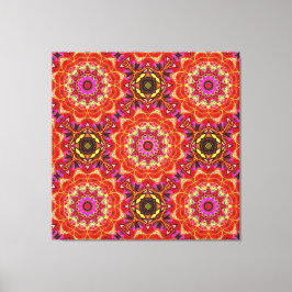 Impressão Em Tela MANDALA Vermelho
