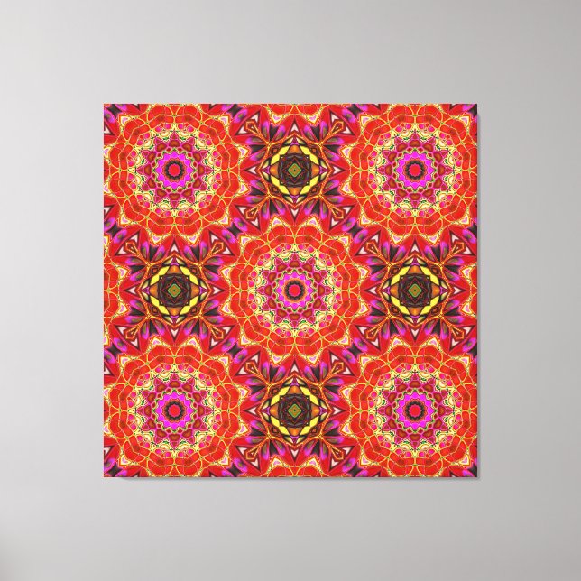 Impressão Em Tela MANDALA Vermelho (Frente)