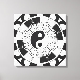 Impressão Em Tela Mandala Yin Yang