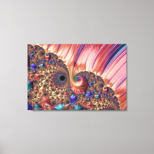 Impressão Em Tela Mandelbrot define a arte digital frontal rosa e Do