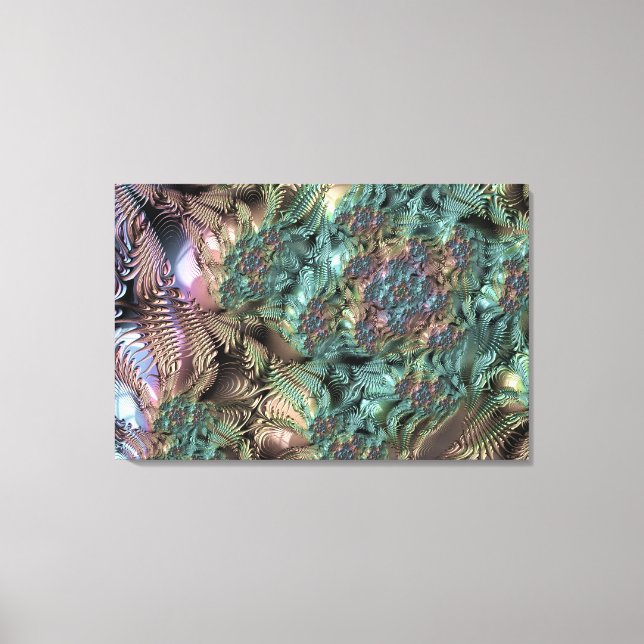 Impressão Em Tela Mandelbrot define verde de arte digital frontal (Frente)