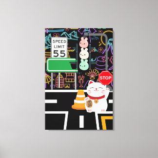 Impressão Em Tela Maneki Neko Bunny Rabbit Wagashi Trabalho de arte