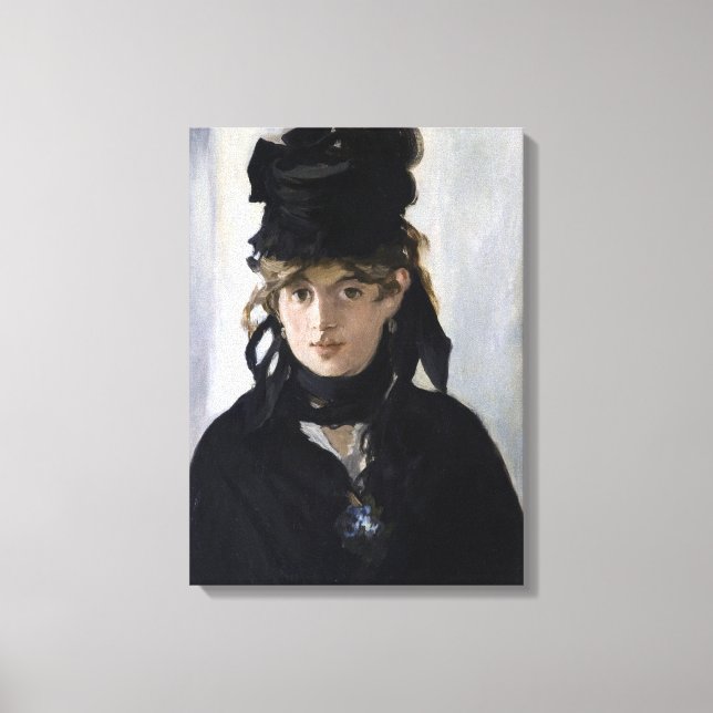 Impressão Em Tela Manet - Berthe Morisot com um buquê de violetas (Frente)