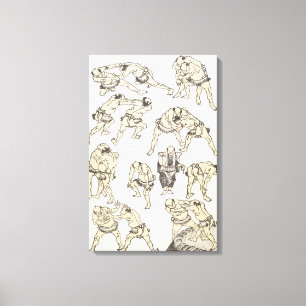 Impressão Em Tela Manga: estudos dos gestos e posturas do wrestle