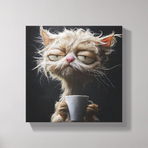 Impressão Em Tela Manhã Brew Bliss - Cat