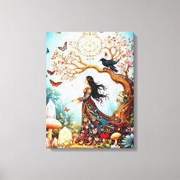 Impressão Em Tela Manhã da Mulher-Borboleta