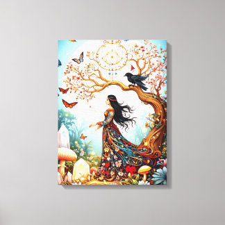 Impressão Em Tela Manhã da Mulher-Borboleta