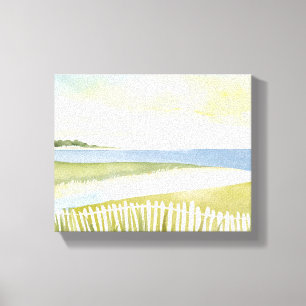 Impressão Em Tela Manhã em Chatham   Pintura em Aquarela de Cape Cod