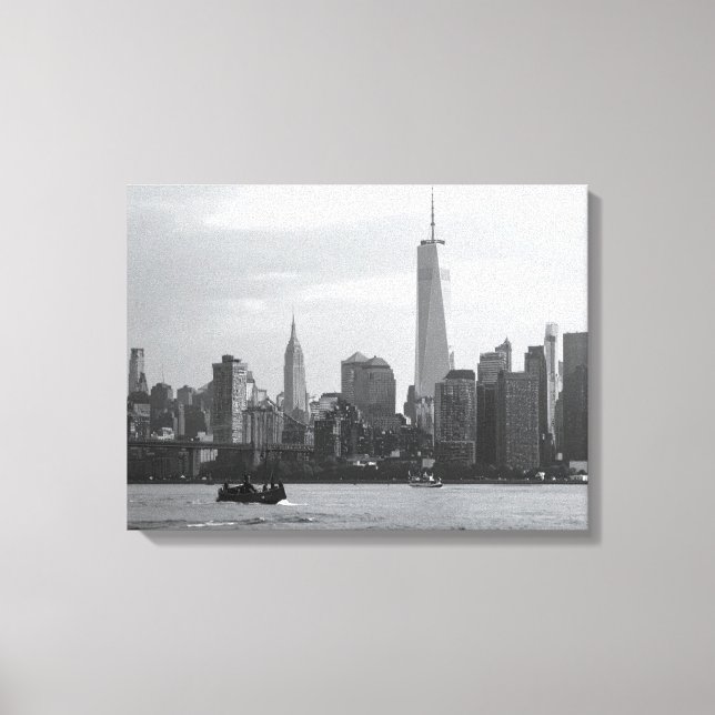 Impressão Em Tela Manhattan preto e branco (Frente)