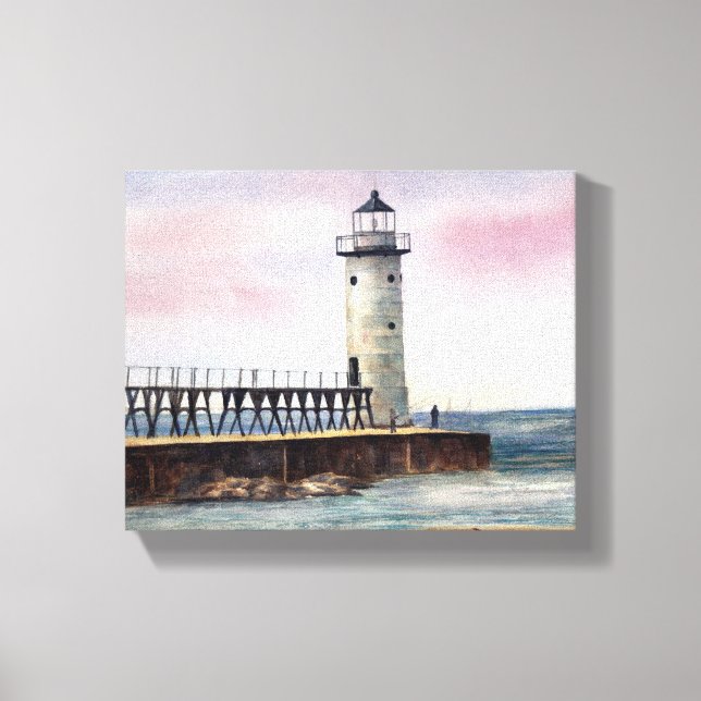 Impressão Em Tela Manistee North Pierhead Lighthouse StreteredCanvas (Frente)