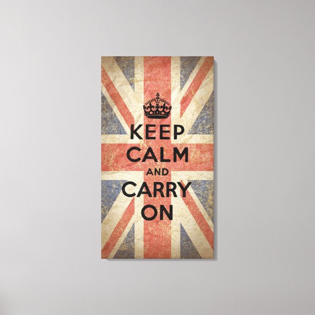 Impressão Em Tela Mantenha a calma e continue com a bandeira do Rein (Frente)