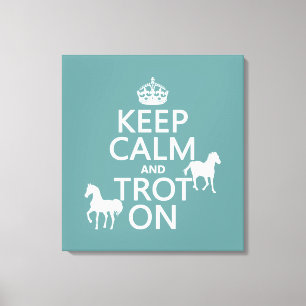 Impressão Em Tela Mantenha a calma e trote sobre - cavalos - todas