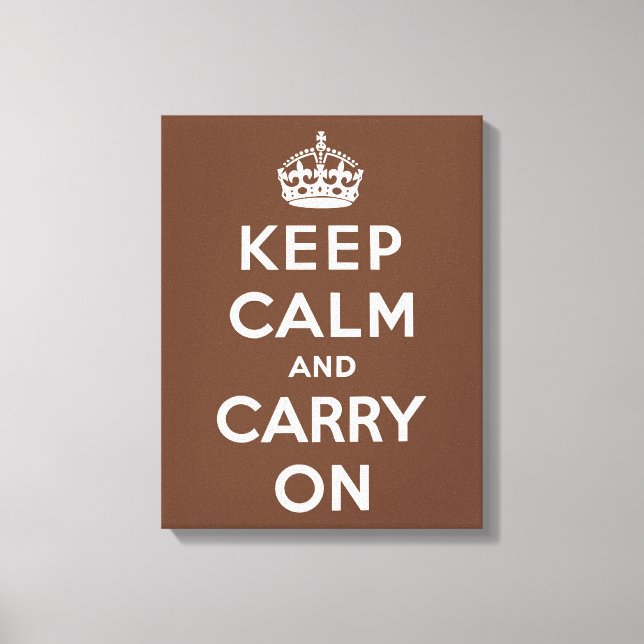 Impressão Em Tela Mantenha o Chocolate Calmo e Branco (Frente)