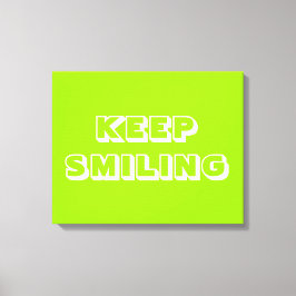 Impressão Em Tela Mantenha o sorriso, verde-cartreuse branco