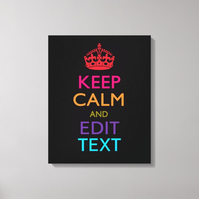 Impressão Em Tela Mantenha o texto personalizado CALMA (Frente)