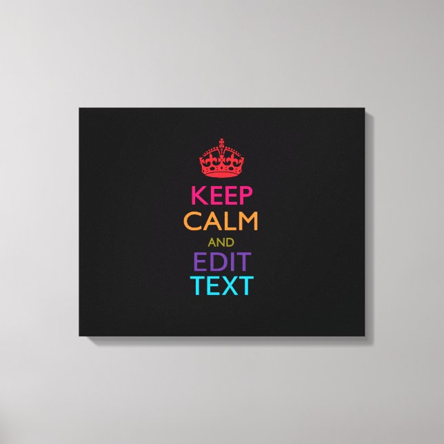 Impressão Em Tela Mantenha o texto personalizado CALMA (Frente)