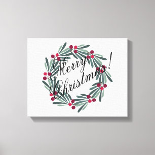 Impressão Em Tela Manuscrito de Natal Bonito Neve Branca Festiva
