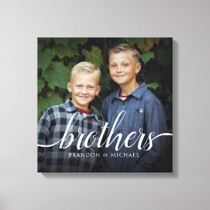 Impressão Em Tela Manuscrito Fotográfico de Irmãos Personalizados