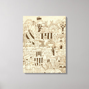 Impressão Em Tela Mão de Londres tirada no papel velho