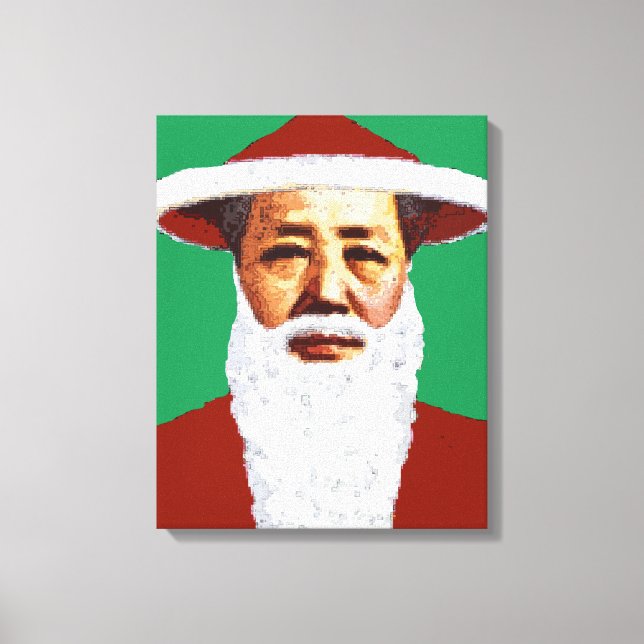 Impressão Em Tela Mao Felry Natal Chinês Pop Art Papai Noel (Frente)