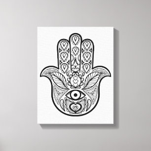 Impressão Em Tela Mão inspirada 6 de Hamsa