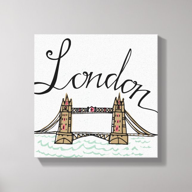 Impressão Em Tela Mão - Lettered London Bridge 2 (Frente)