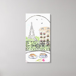 Impressão Em Tela Mão pintada Whimsical Paris Eiffel Tower À DIREITA