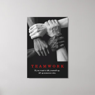 Impressão Em Tela Mãos de Cotação Inspiracional Motivacional do trab