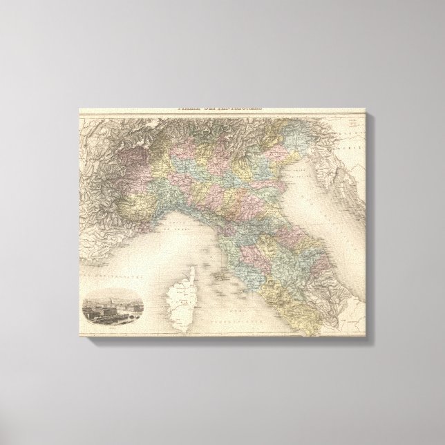 Impressão Em Tela Mapa 2 da Itália (Frente)