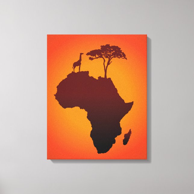 Impressão Em Tela Mapa africano Safari - Impressão de tela (Frente)
